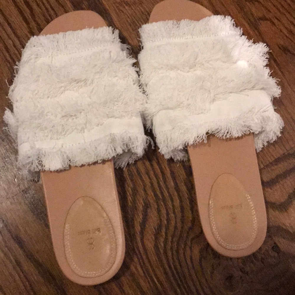 Bill Blass Frayed Denim Slides